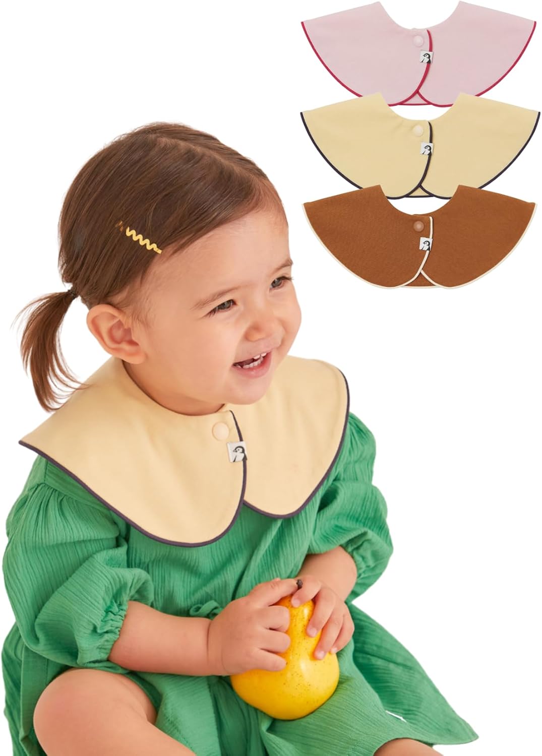 Konny Baby Bibs 5-Pack, 360 ° Rotate, Soft and Absorbent Bandana Drooling for Boys Girls baby Essentials