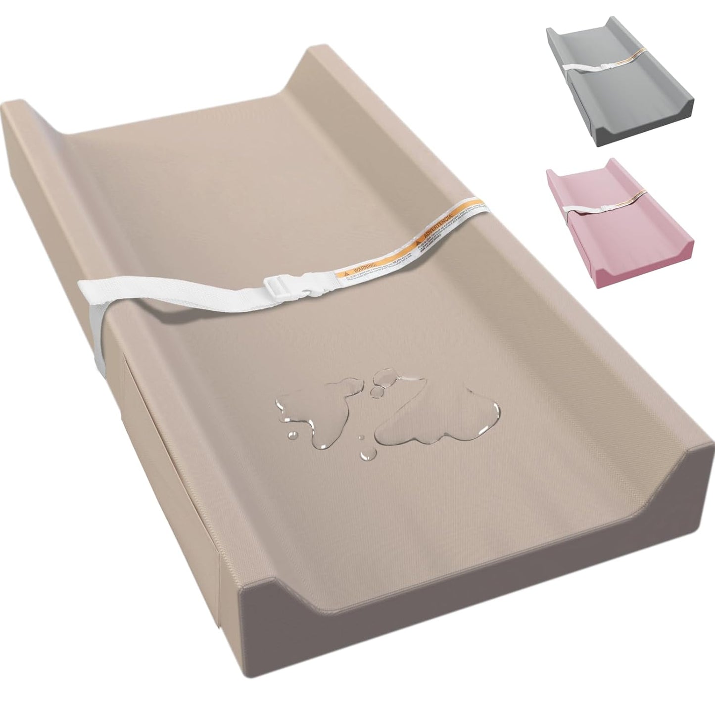 Vegan Leather Baby Changing Pad, Waterproof & Wipeable Soft Diaper Changing Mat 32“ x 16.6" Comfortable Infant Changing Station for Dresser & Table