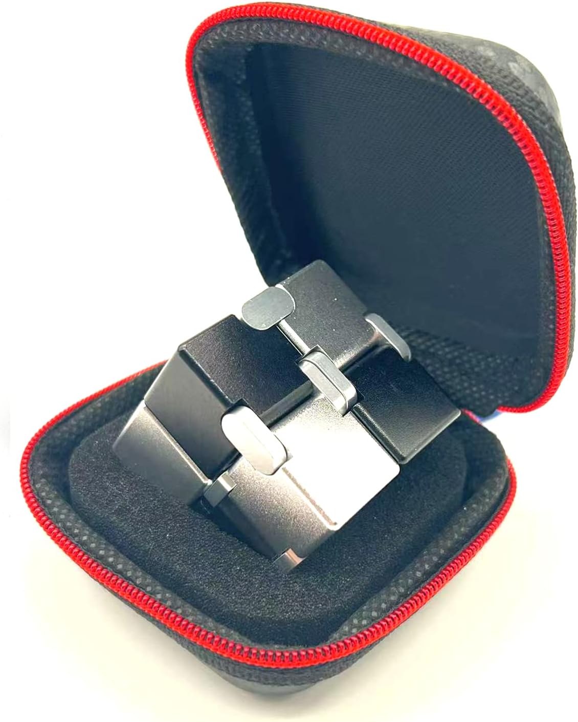Metal Fidget Toys Infinity Cube for Men Anxiety Stress Relief Aluminum Alloy Material (Black & Silver)