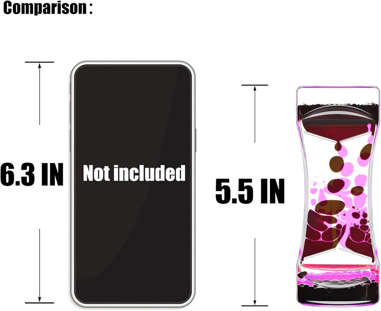 Liquid Motion Bubbler for Sensory Toys, Set of 10 Rainbow Color Fidget Timer Toy for Home Office, Oil Drop Water Hourglass Desk Toys for Autistic Relaxing Activity Holiday Stuffers