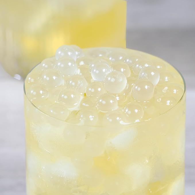 Tea Zone [1 Pound] Lychee Popping Pearls, Bursting Pearls for Teas, Shakes, Smoothies, Dessert Toppings