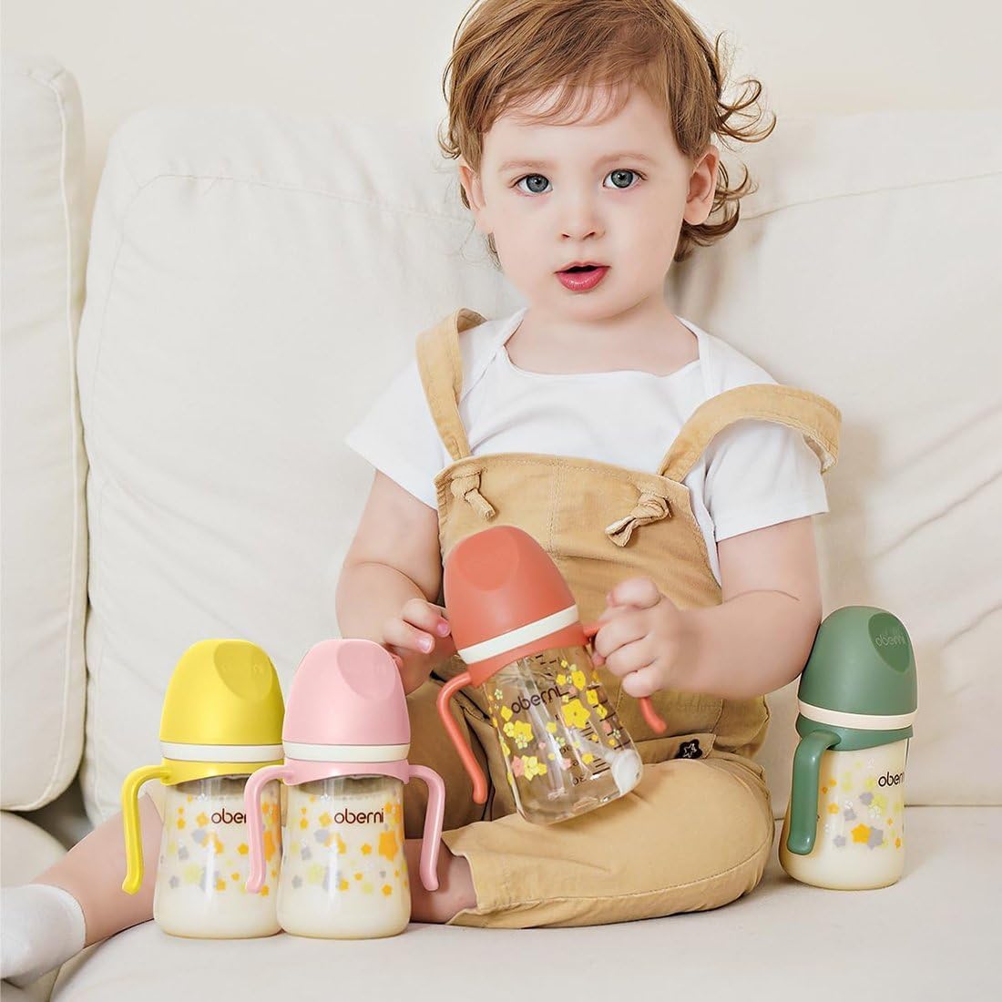 Toddler Sippy Cup 10oz, Weighted Straw Baby Drinking Water Bottle with Valved Spout for 6+ Months, 300ml/Pink/2Pack