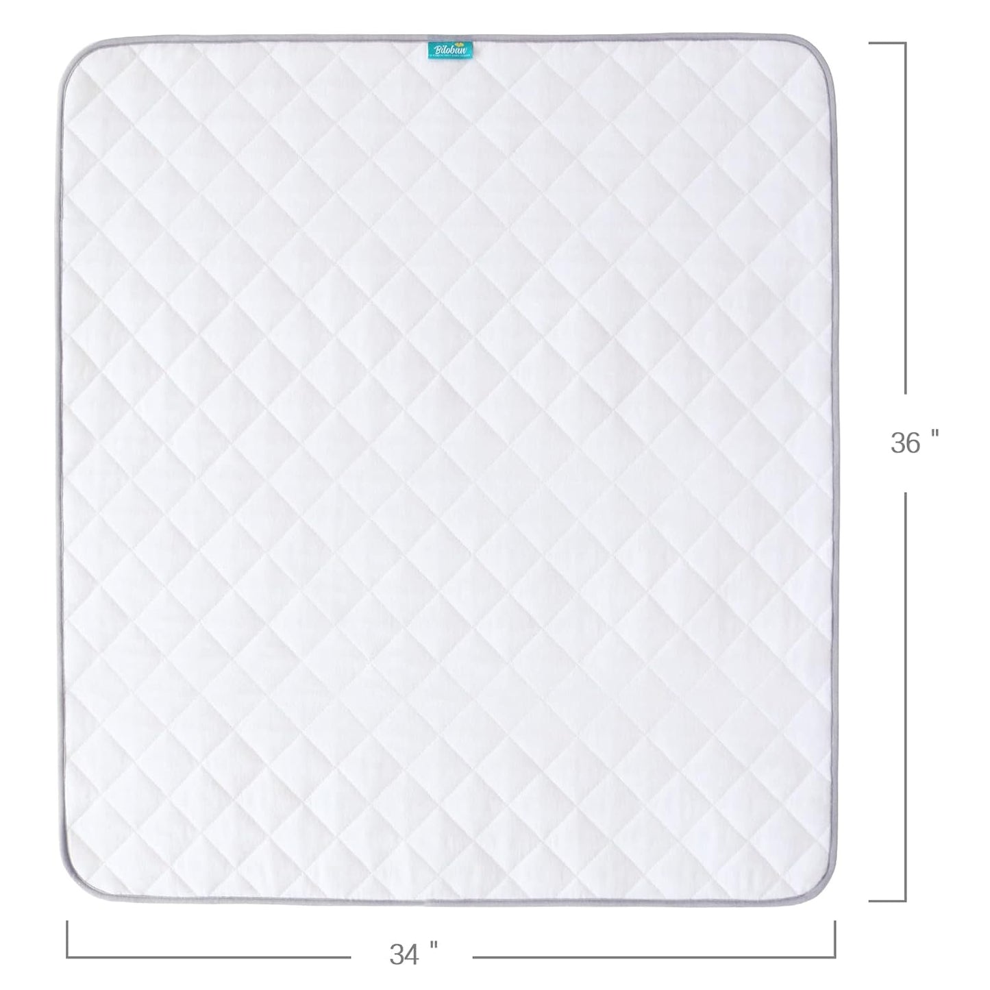 Waterproof Crib Mattress Protector 34" x 36", Non-Slip & Sturdy Mattress Pad Mat, 4 Layers Incontinence Bed Pad for Children Adults, Pets Training Pee Pad, White