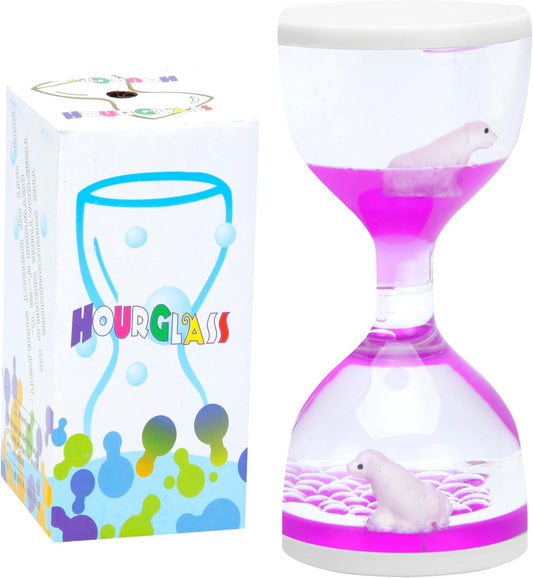 Liquid Motion Timers for Kids, Set of 3, Sensory Bubble Toys for Toddlers (Purple)