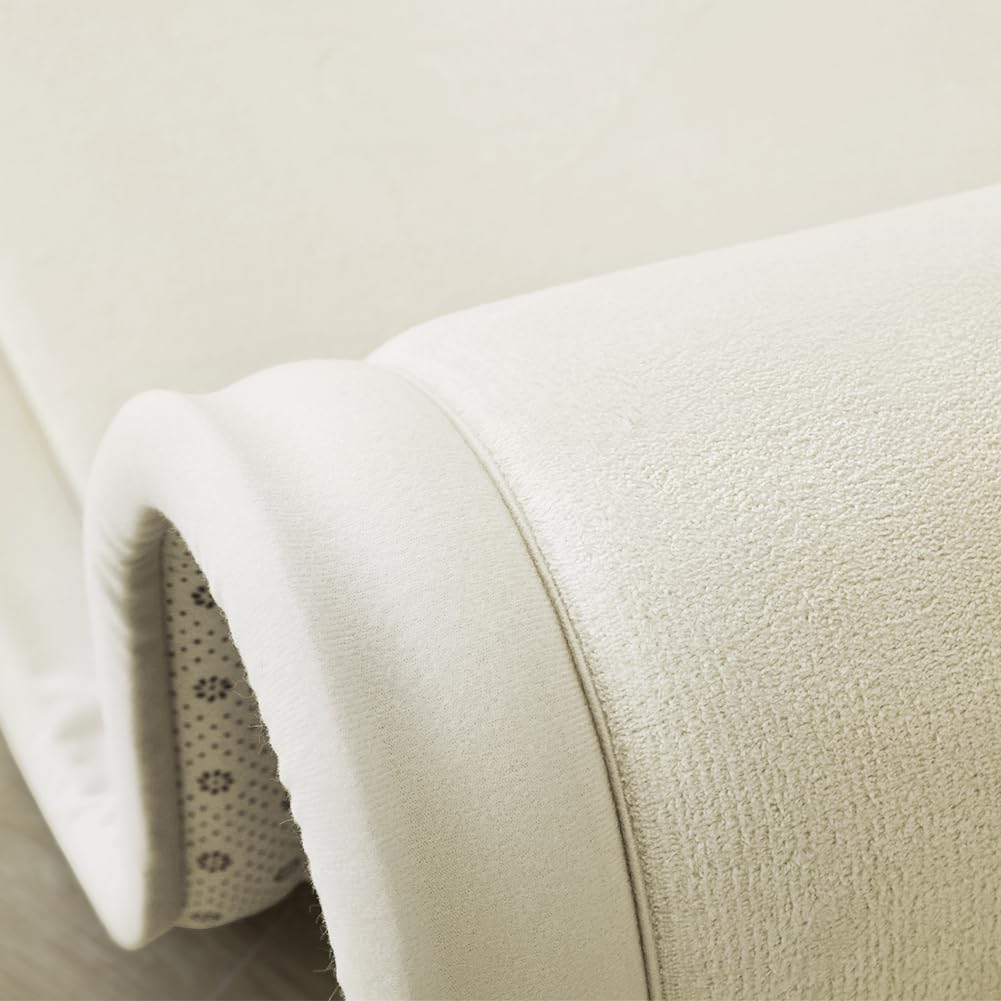 Loartee Nursery Rug Coral Velvet Crawling Rugs Mat Area Rugs Play Crawling Mat(6'7"x9'2", Beige) for Toddler Children Play Mat Yoga Mat Exercise Pads Carpet