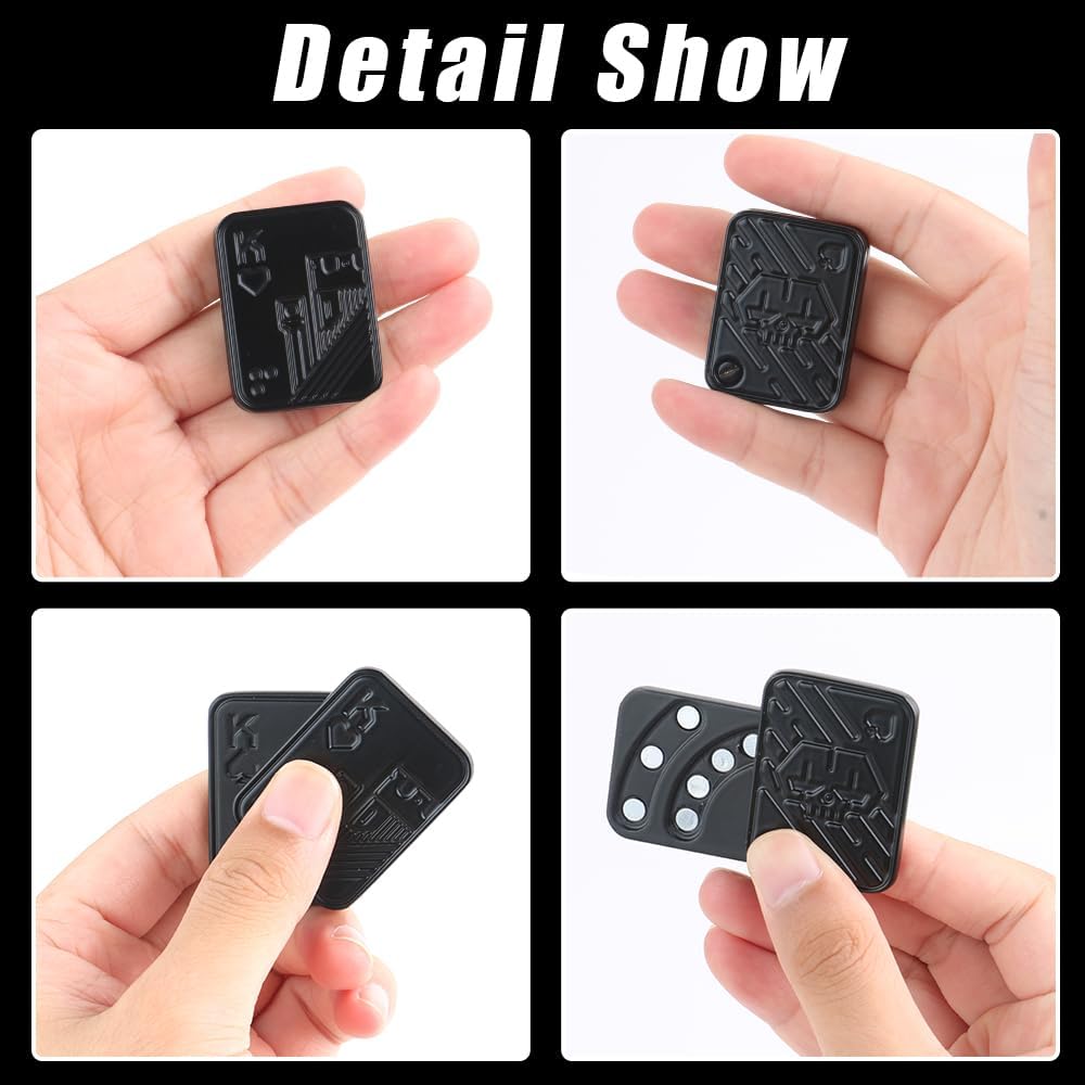 STONESTAR Fidget Toys Pack - Magnetic Metal Fidget Slider Haptic Coin Collection, EDC Fidget Toy for Adults, Helps Relieve ADHD/Anxiety/Stress (Black)