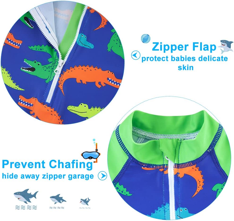 Funnycokid Baby Swimsuit Boy Toddler Bathing Suit Rash Guard UPF 50+ Swimwear 6 Months-4T