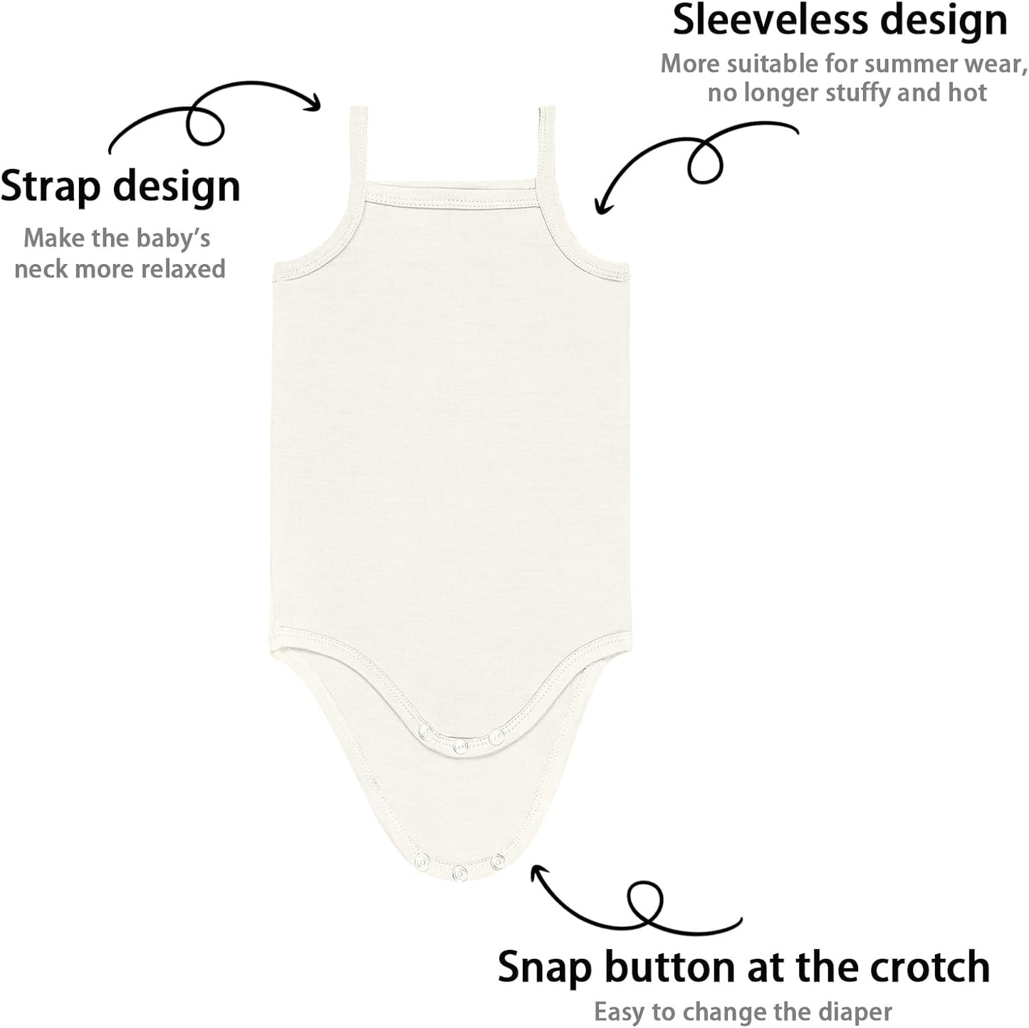 GUISBY Rayon Made from Bamboo Undershirt boy Girl Bodysuit for baby 3-Packs