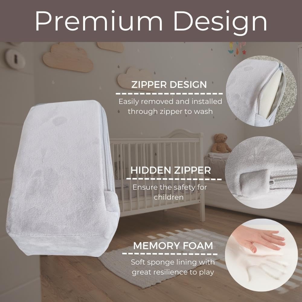 Wonder Space Plush Foam Blocks - Nursery Building & Stacking Toys for Toddlers Boys & Girls, Soft Smooth Velvet Cover, Early Education Gross Motor Skills & Brain Development (24 Bricks, Castle Rock)