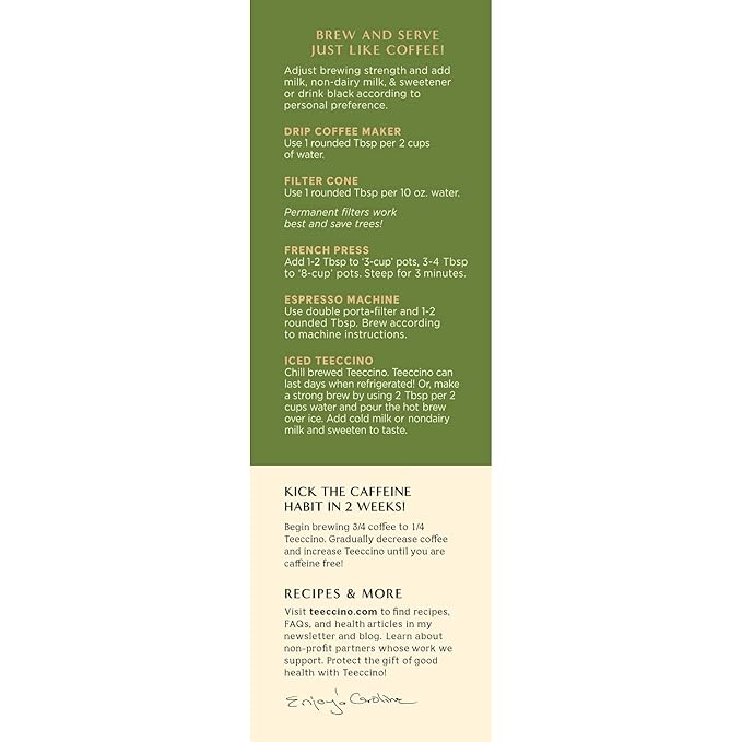 Teeccino Maya Chai Chicory Coffee Alternative - Ground Herbal Coffee That’s Prebiotic, Caffeine-Free & Acid Free, Medium Roast, 11 Ounce