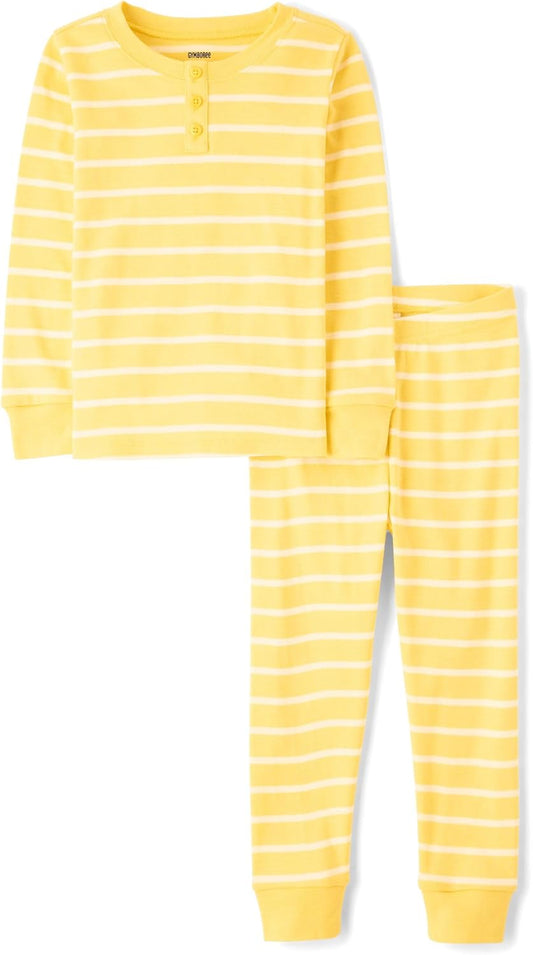 Gymboree Unisex Kid's and Toddler 100% Cotton Henley Long Sleeve Top and Pants,gymmies Pajama Set