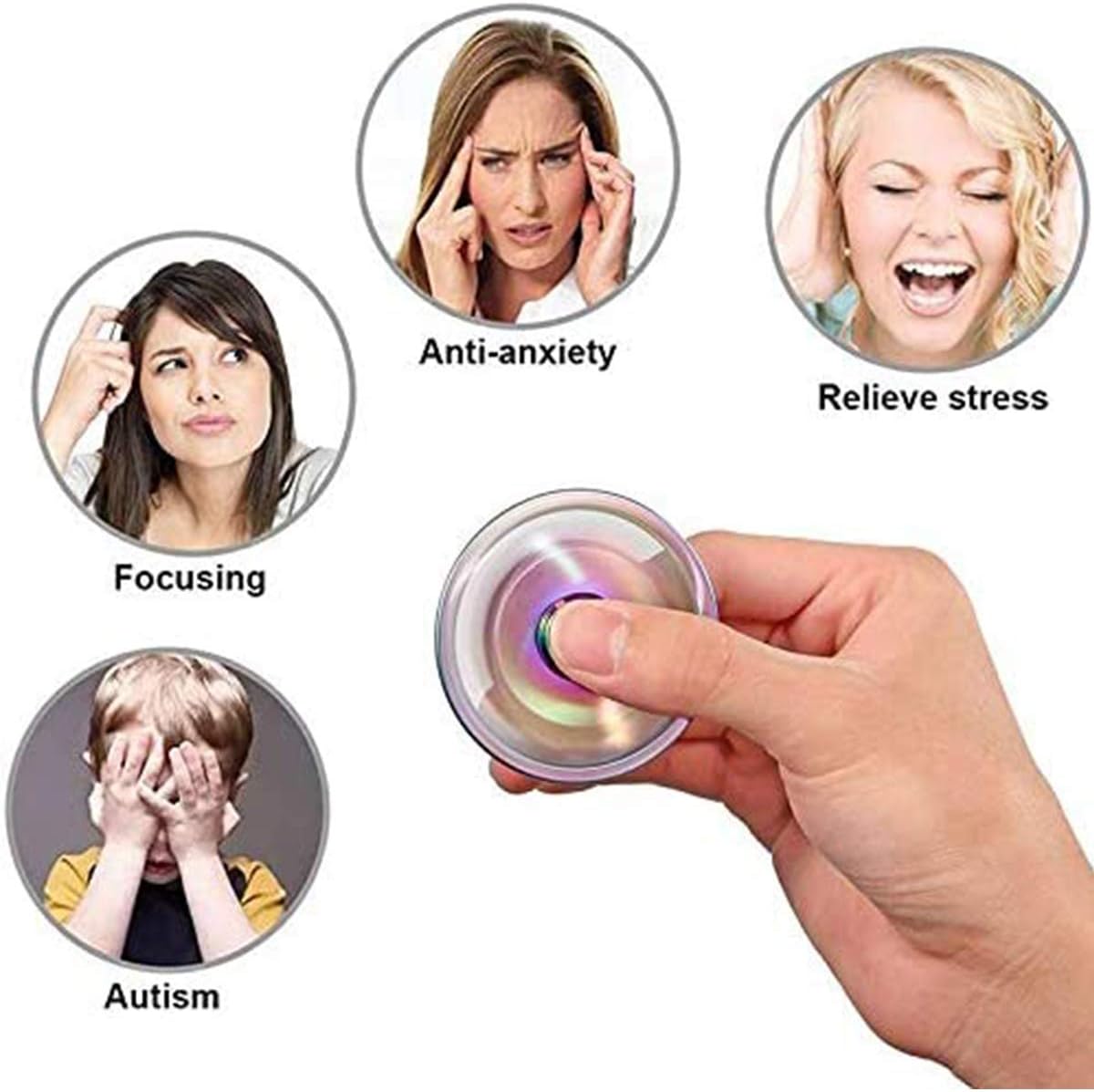 Phoenix Cool Fidget Hand Spinners Dragon Wing Finger Spinner Metal Focus Stainless Steel Fingertip Gyro Stress Relief Spiral Twister Toy Party Favors Birthday Gift for Kids Adults(Rainbow)