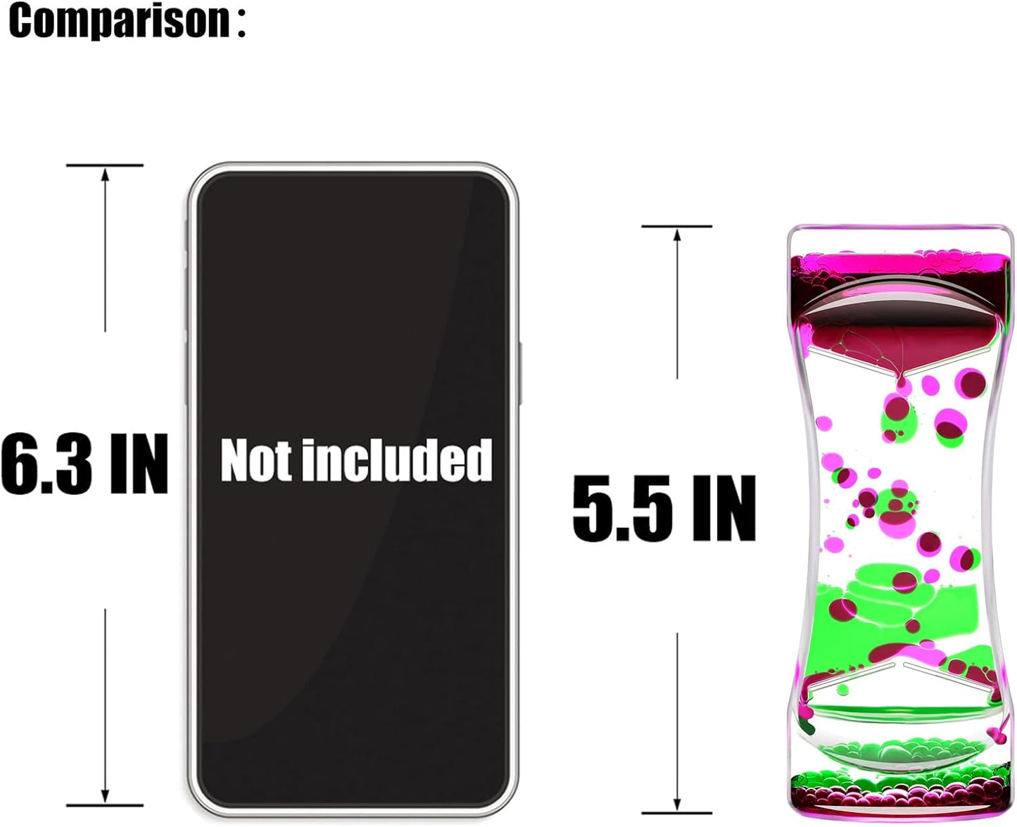 Liquid Motion Bubbler Timer Set of 1 for Office and Home Ornament, Fidget Sensory Toys for Autism, Anxiety, Stress Relief Activity, Bubble Drop Oil Water Hourglass with Gift Box Pink & Green