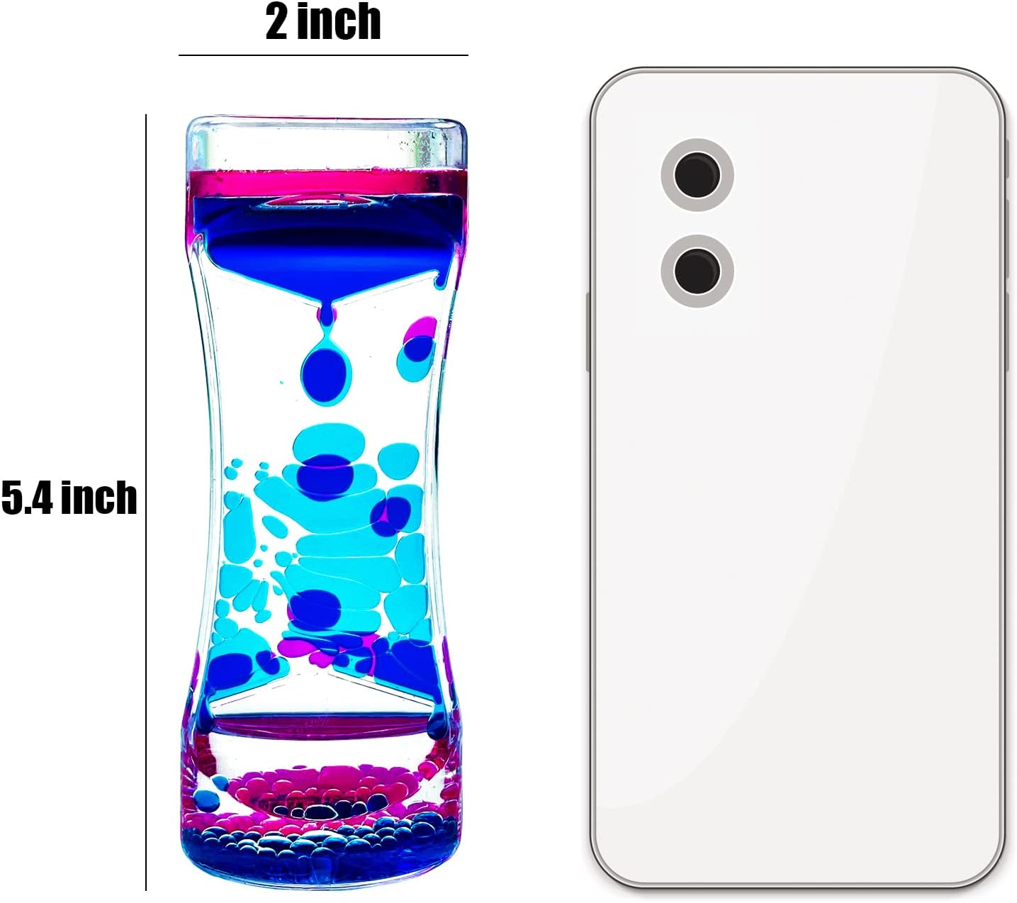 Liquid Motion Bubbler for Kids and Adults Pack of 2 Great Rainbow Series Liquid Bubbler Timer Sensory Fidget Relaxation Stress Relief and Anxiety Relief Relaxing Autism