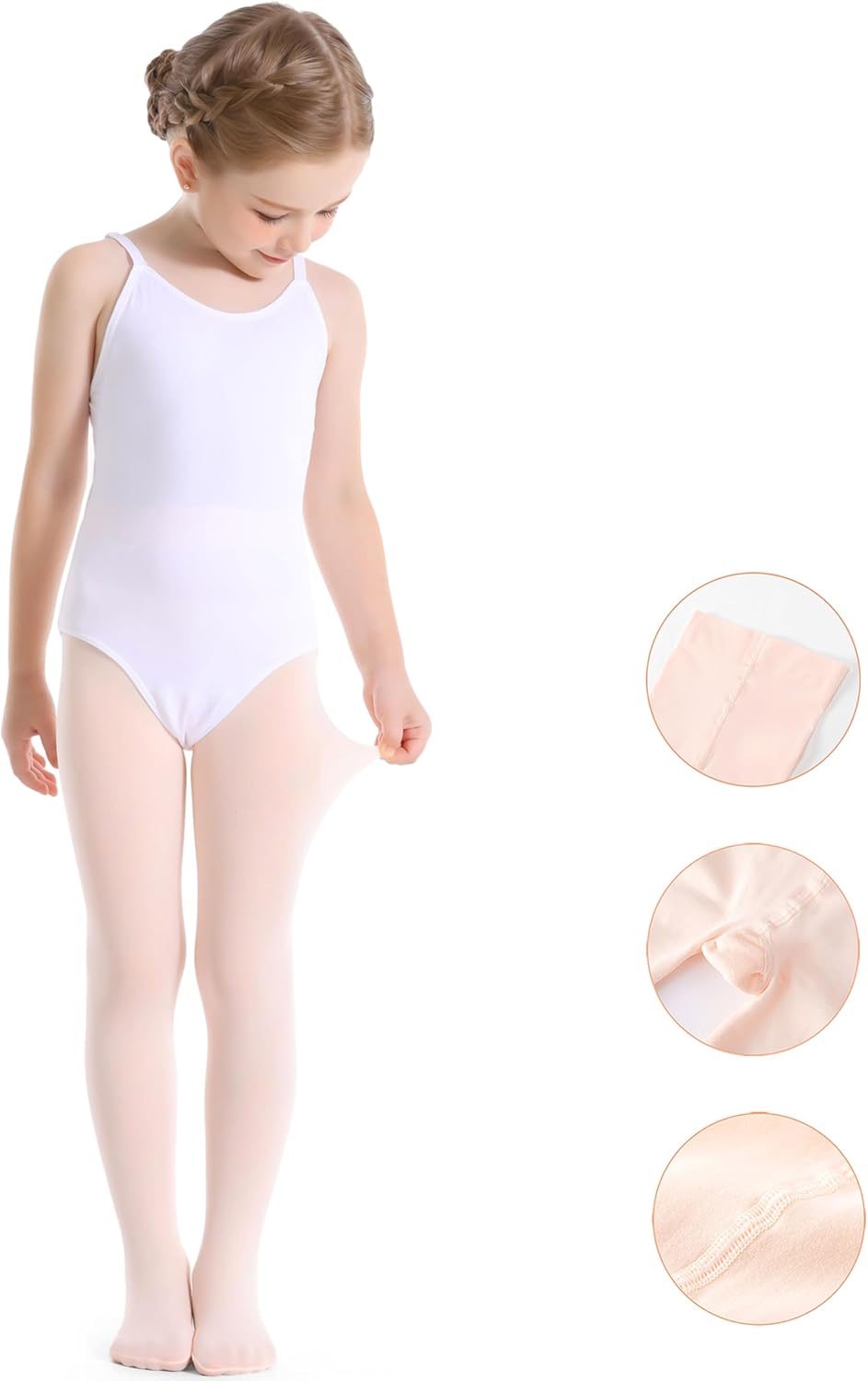 Toddler Girls Tights Dance Ballet Footed Leggings Ultra Soft Stockings for Kids Students