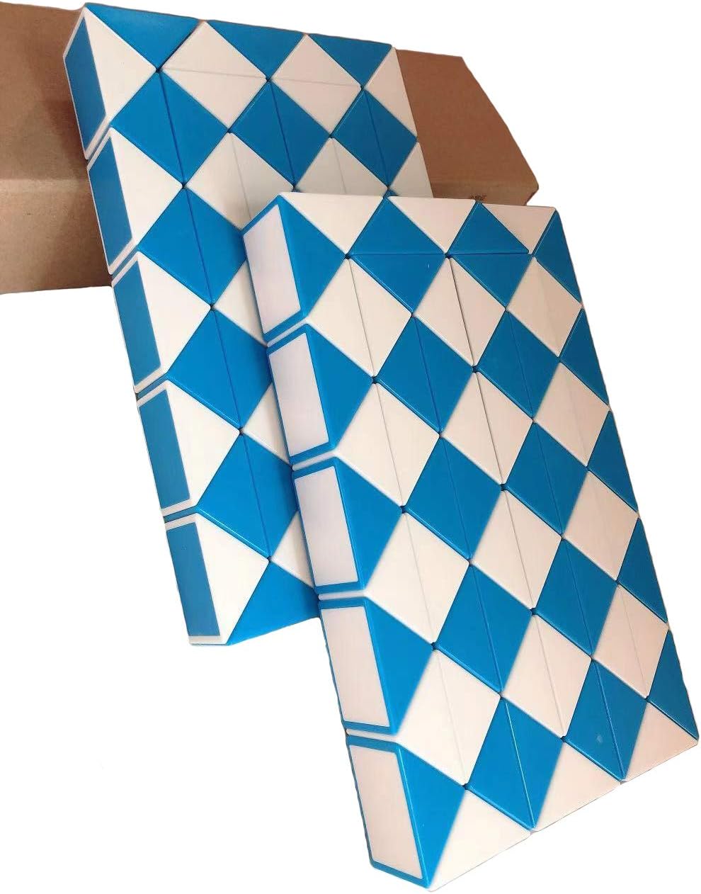 2 Pack Fidget Magic Snake Cube Puzzles Twist Ruler Speed Cubes Brain Teaser Game Toys for Kids Random Color (60 Block)