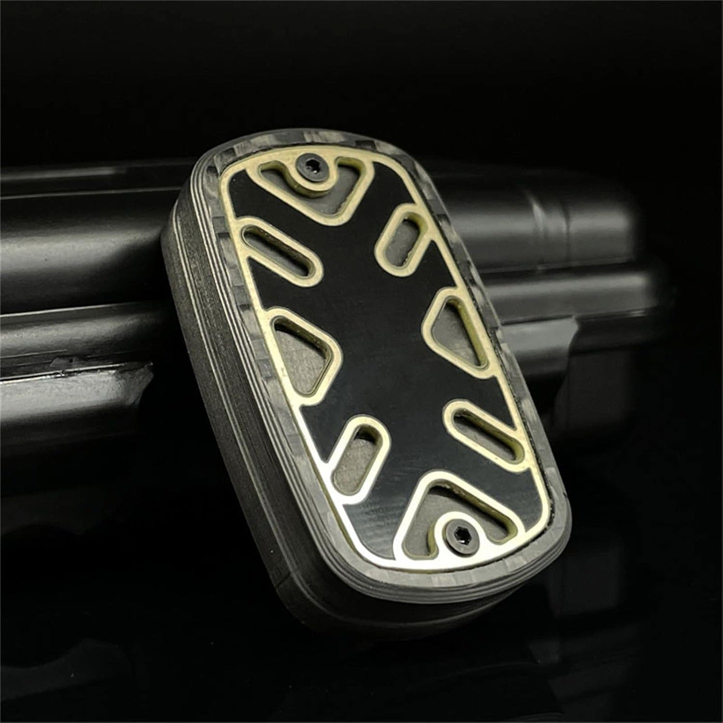 Rectangular Block Carbon Fiber Push Haptic Slider Adult Fidget Toys EDC ADHD Tool Anti-Anxiety Fidget Slider Stress Relief Toys Cool Stuff for Men (2023 New Black)