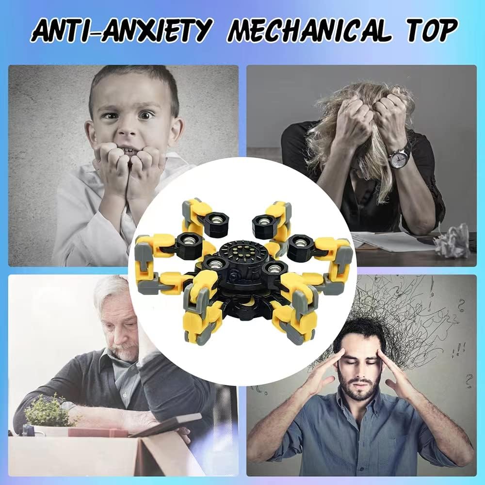 36Pack Fingertip Gyro Toy Fingertip Mechanical Top DIY Deformation Robot Metal Transformabl Gyro Spinners Funny Finger Chain Robot Toy Fidget Spinners Stress Relief ADD ADHD Astium for Kids Adults