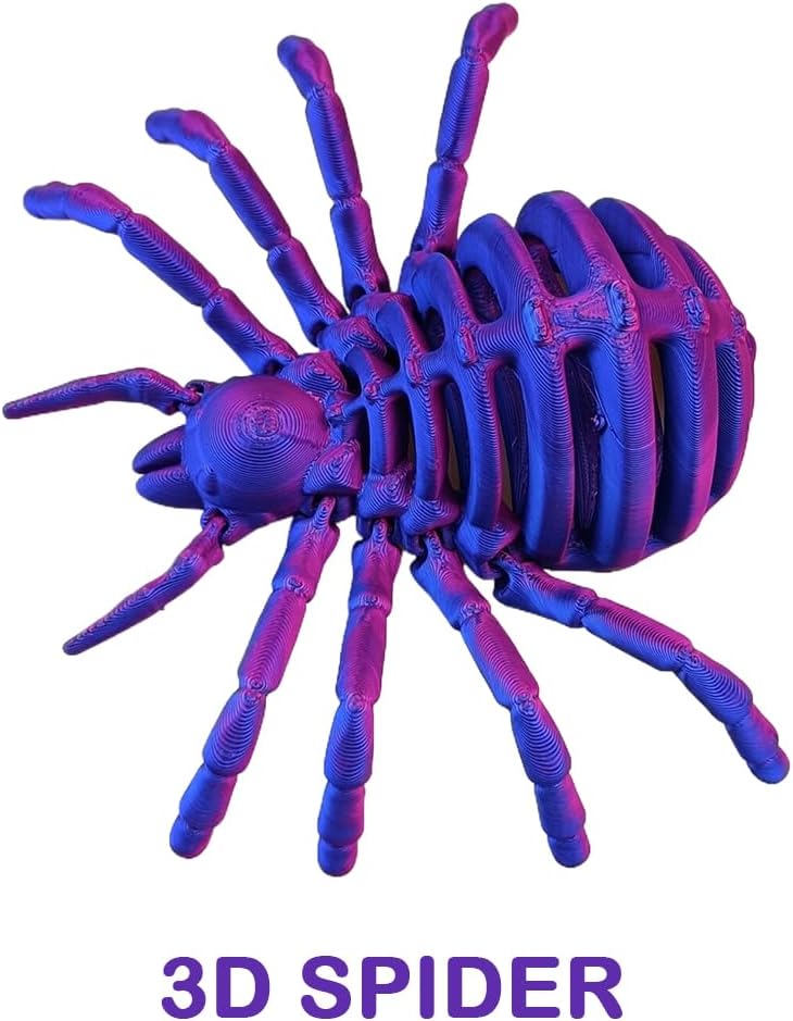 Anditoy 4 Pack 3D Printed Halloween Skeleton Cat Spider Crow Dog Articulated Skeleton Desk Toy for Halloween Indoor Decorations