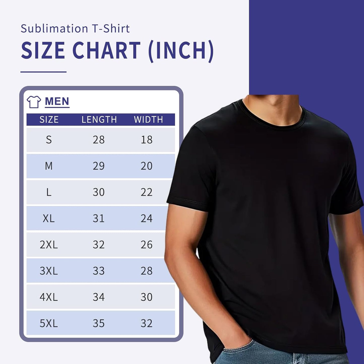 Polyester Adult T-Shirts for Sublimation, 6 Pack, White, Crew Neck, Short Sleeve