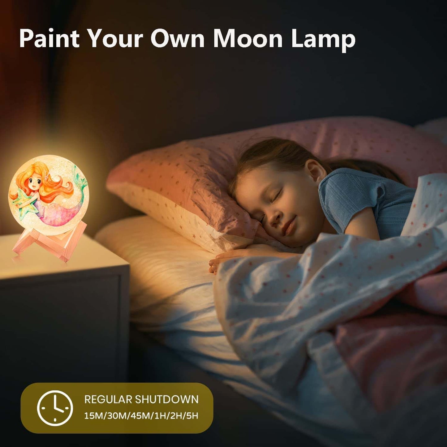 HOLA Paint Your Own Moon Lamp Kit, 2025 Update USB Rechargeable Remote Control, DIY Arts Supplies and Crafts Kit, Ages 6 7 8 9 10 11 12 13 Year Old Girls Boys Kids Birthday Gifts