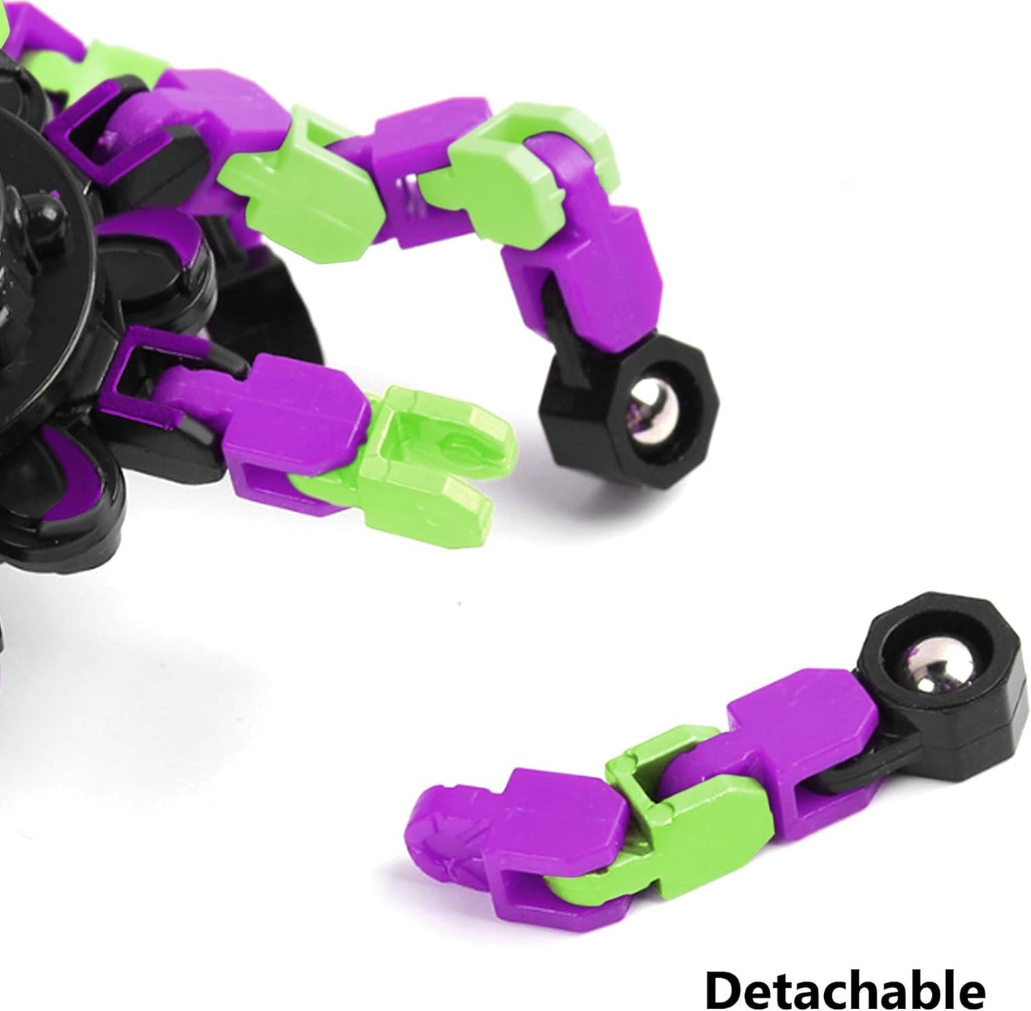 Fidget Spinners, DIY Transformable Chain Robot Finger Spinner, Glow in The Dark Deformable Creative Mechanical Gyro Toy Stress Relief Toy Fidget Fingertip Toy for Kids and Adults (8 Pack)