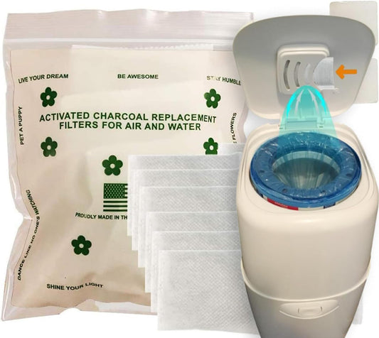 Green Piece® 24 Pack Overstuffed All-Natural Diaper Pail Deodorizer | Activated Charcoal Air Purifier Compatible with Diaper Pails, Shoe Closets, Trash Cans, Pets - Made in The USA by Green Piece