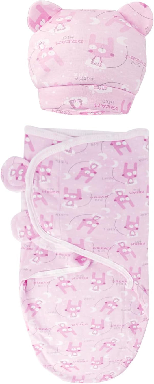 Baby Swaddle Sleep Sacks with Hats for 0-3 Months Baby Swaddle Blanket Wrap Newborn Swaddles Sack for Baby Boy Girl