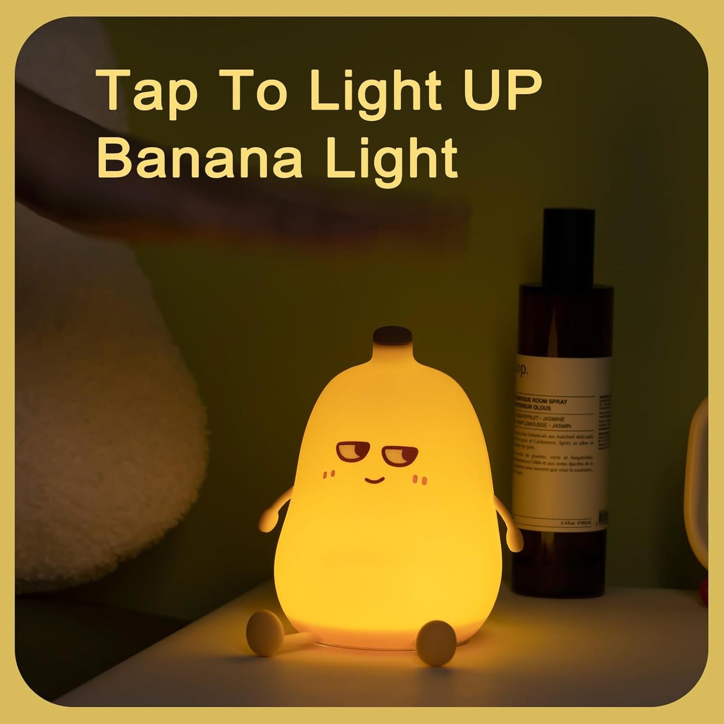 Banana Night Light for Kids, Cute Night Lamp for Room Decor, Portable Silicone Kids Lamp USB Rechargeable Nightlight, Birthday Christmas Gifts for Baby Toddlers Boys Girls