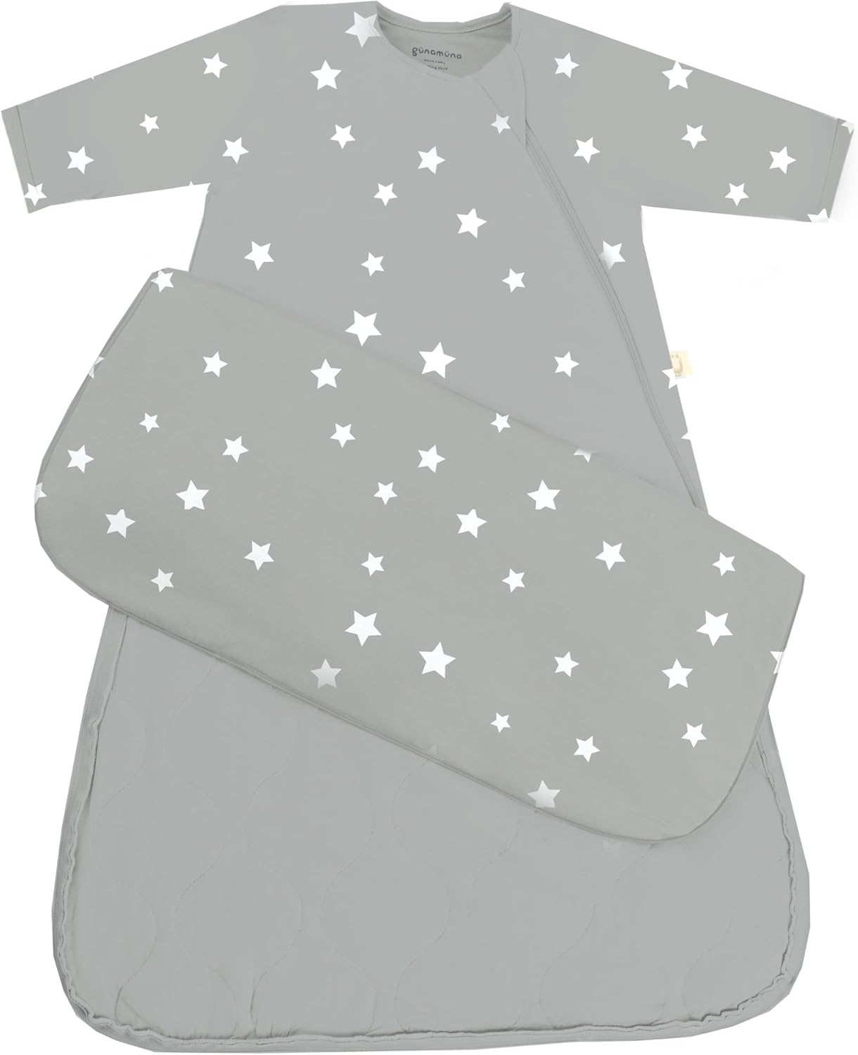 GUNAMUNA Unisex Long-Sleeve Sleep Sack, Wearable Sleep Bag for Babies and Toddlers, Soft Rayon, 1.0 TOG, 3 to 36 Months