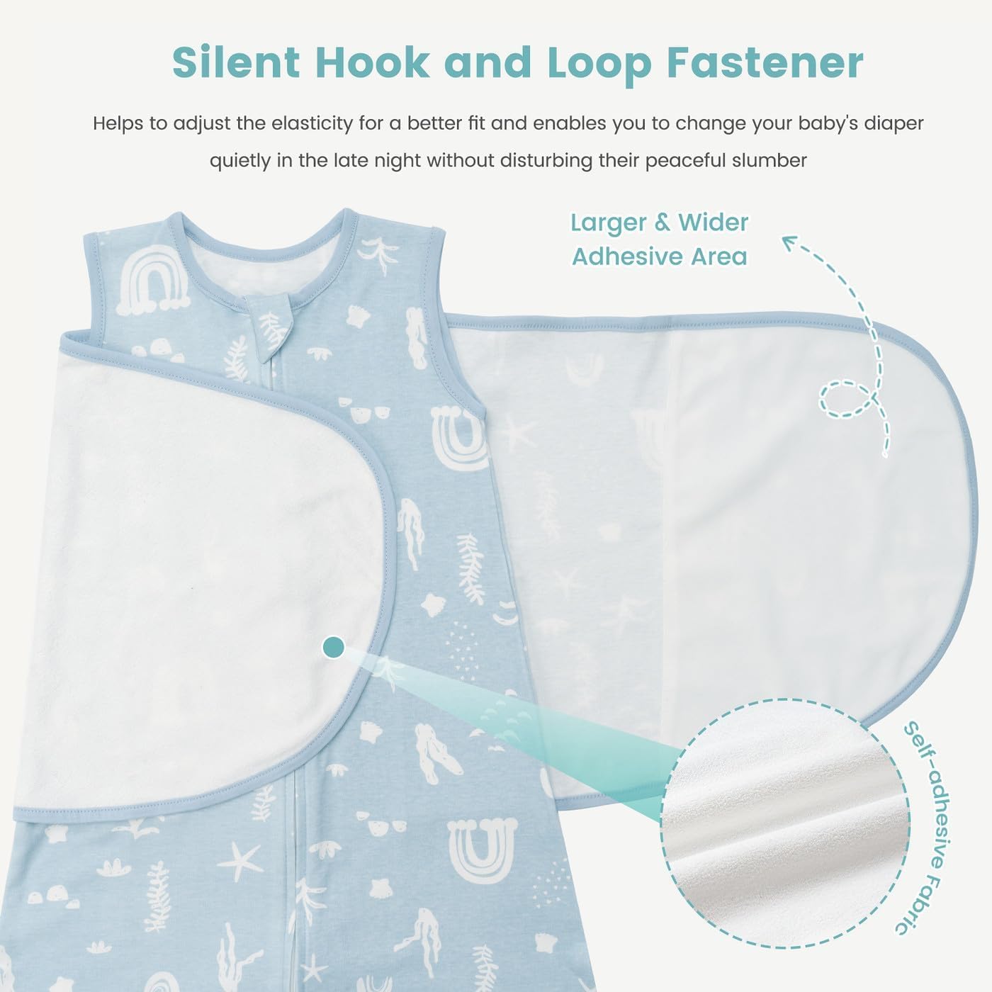 Baby Swaddle Sleep Sack 1.0 Tog 3-in-1 Cotton Baby Swaddle Blanket Wrap for Newborns 0-6 Months Seabed World