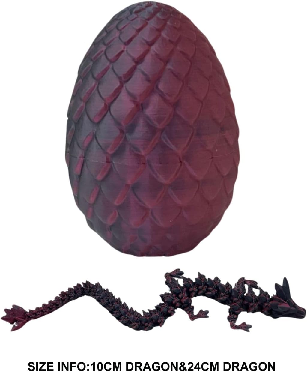 3D Printed Dragon Egg, Dragon Eggs with Dragon Inside, Crystal Articulated Dragon, Mystery Dragon Egg Fidget Toy, 3D Dragon Eggs Surprise Fidget Toy (Laser Black)