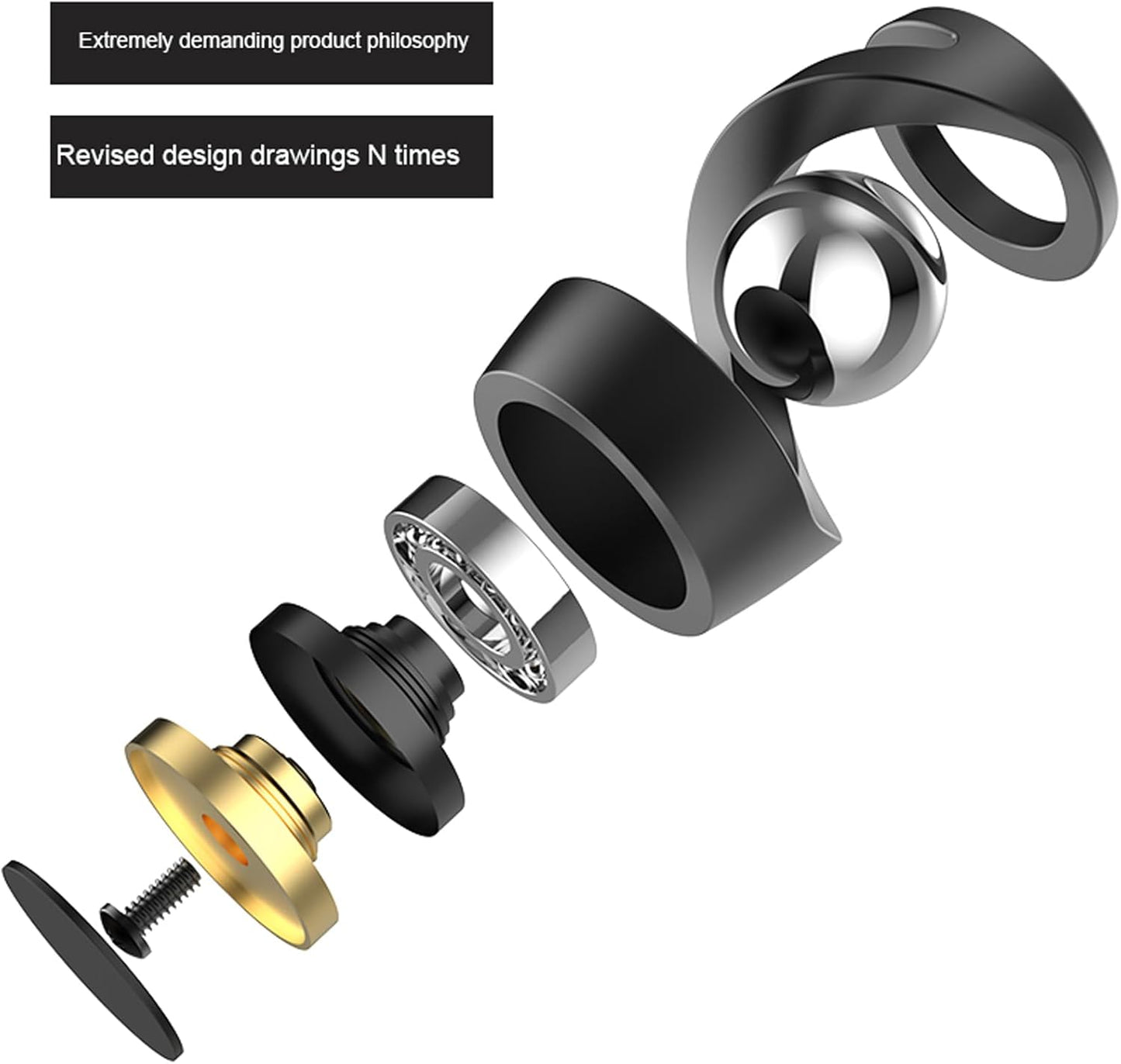 Fidget Toys Adult, Gravity Defying Kinetic Desk Toy, Metal ADHD Silent Fidget Toy Spinner, Balance Desk Toys for Office for Adults, Party Favors, Birthday (Gray-Rose Gold Ball)