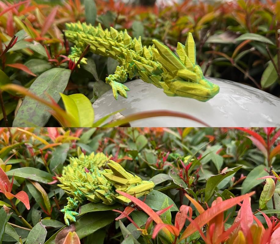 3D Printed Dragon Egg, 12inch Dragon Fidget Toys with Wings Easter Basket Stuffers Executive Desk Toys Crystal Dragon for Autism/ADHD Home Office Decor