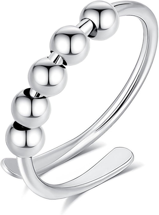 INFUSEU Funny Spinner Fidget Rings for Women Girls Anti Anxiety Stress Worry, Adjustable Size