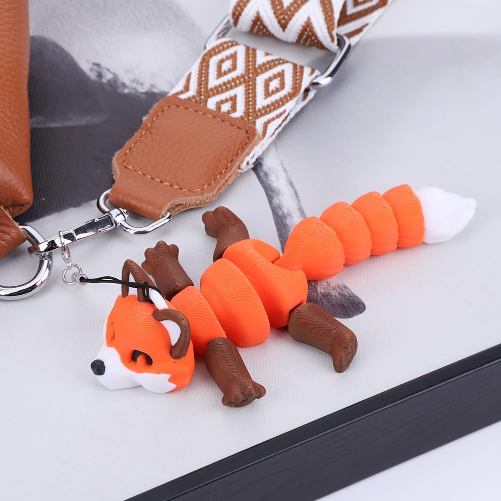 3D Printed Articulating Fox Sculpture,1PCS 3D Printed Animals Toy,Adorable Animal Figurine,Crystal Fox Fidget Toys,Adults Fidget Toys for Autism ADHD,Home Office Decor (Orange Fox)