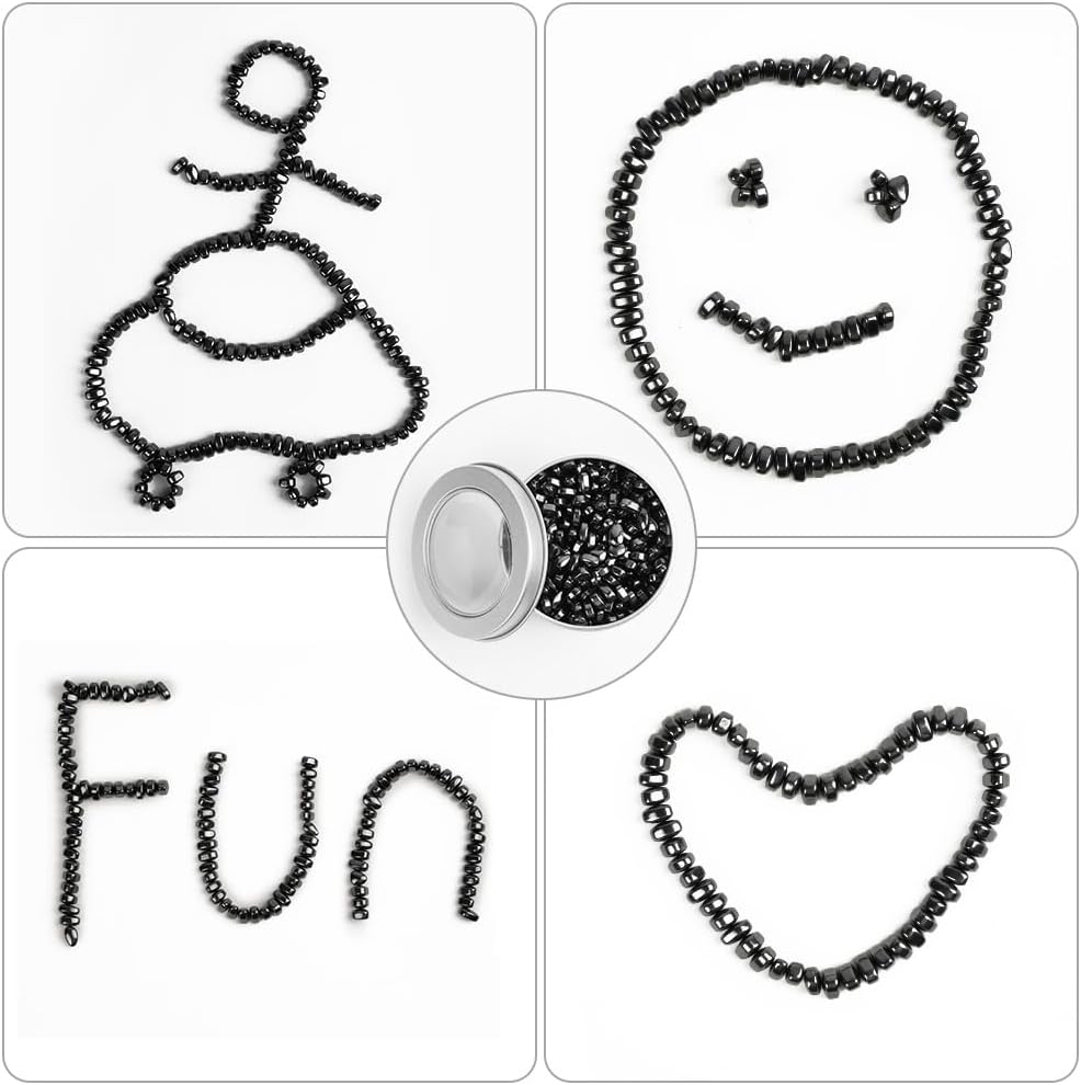 Magnetic Balls, Ferrite Putty, Over 550 PCS Ferrite Magnetic Putty Sensory Toys, Fidget Toys for Adults, Desk Magnetic Beads Desk Toys for Office Stress/Anxiety Relief with Box (Black)