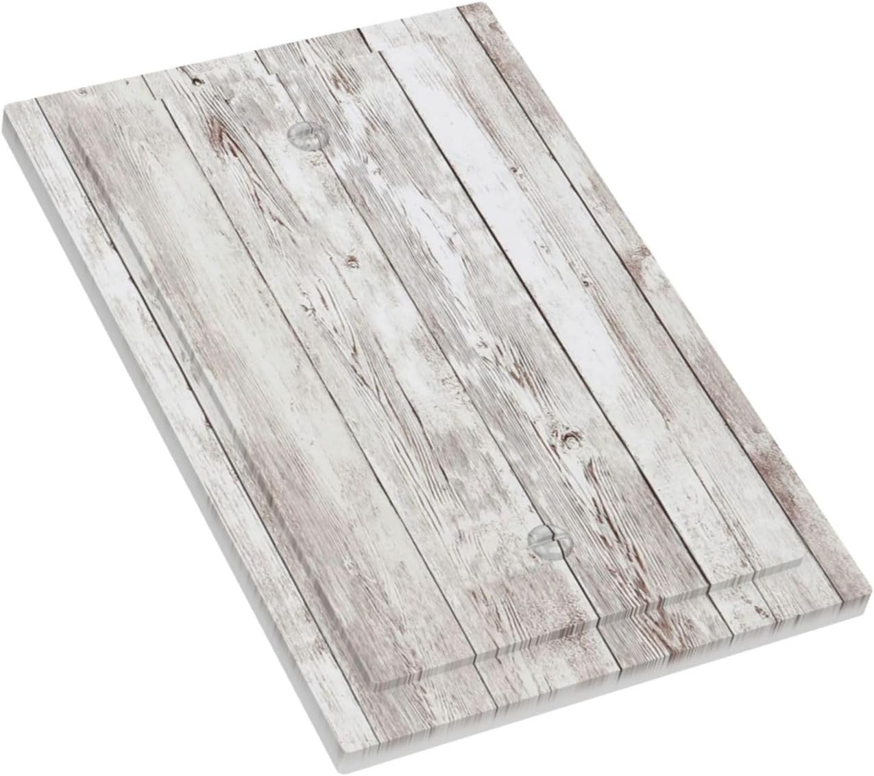 Light Switch Cover Plate Rustic Vintage White Wood Grain 1 Gang No Device Blank Electrical Wall Plates Faceplate Decorative Switch Plate for Farmhouse Home Decor