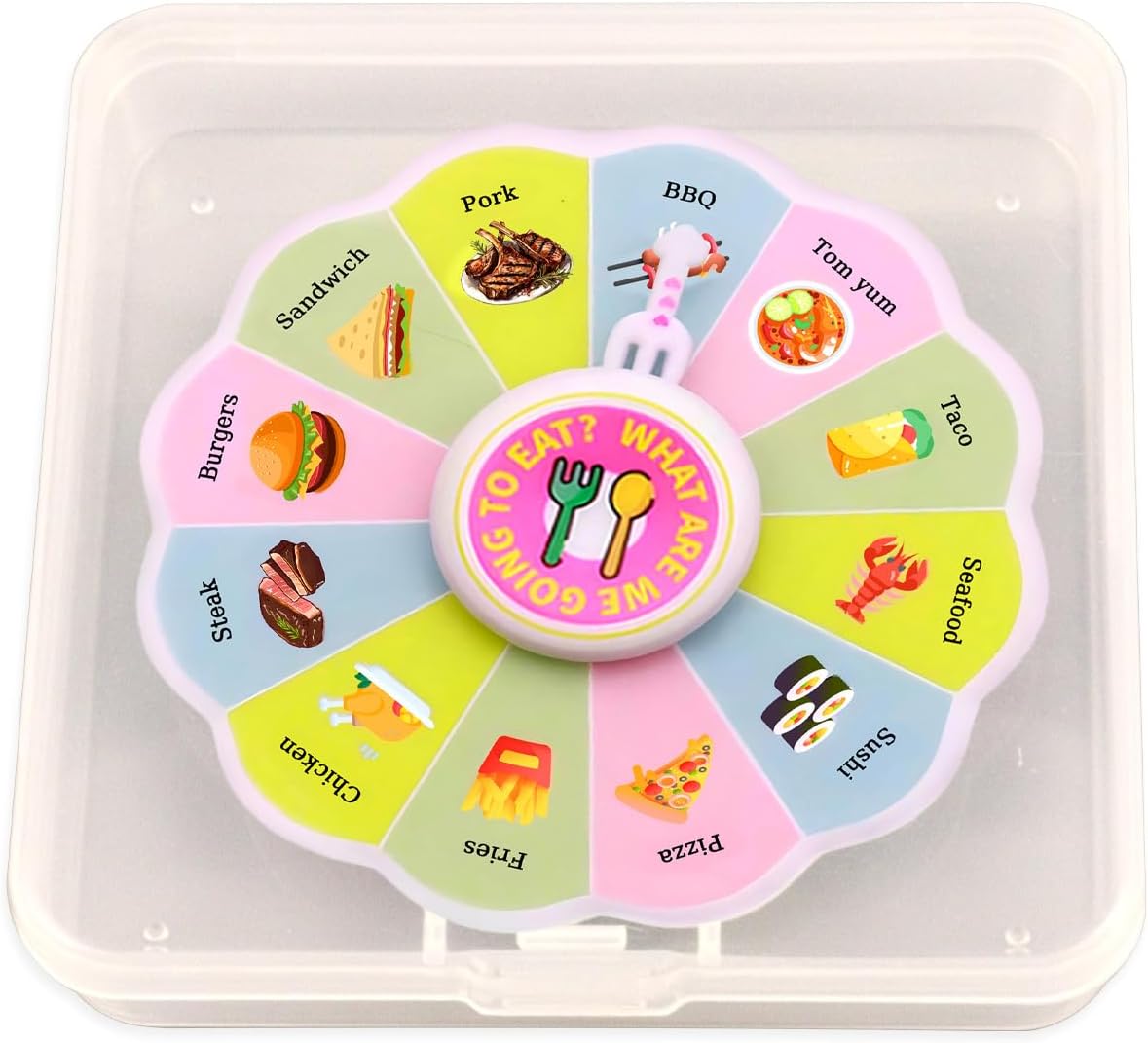 QETRABONE Foodie Dice & Decision Wheel - Fun Meal Picker for Family Game Nights, Couples Date Ideas & Party Games | Includes Fidget Spinner Snack Selector for Food Lovers Halloween Party Supplies