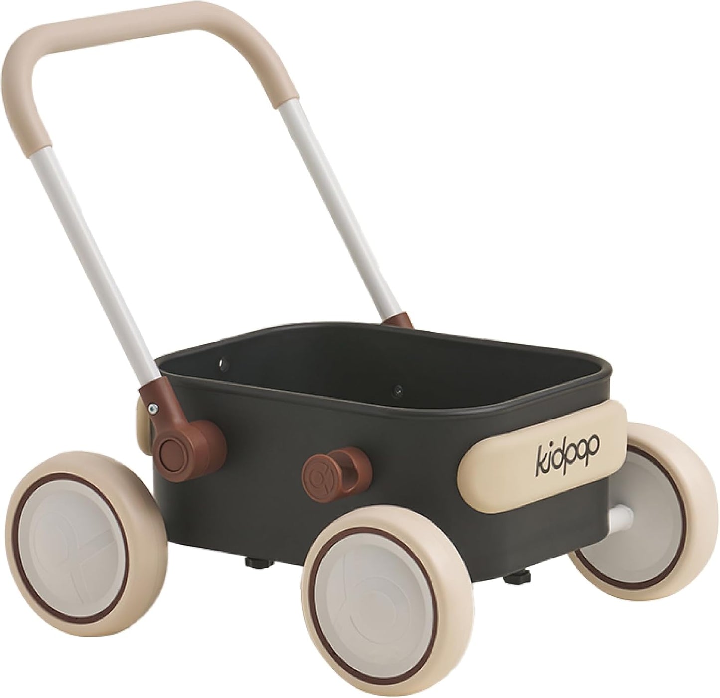 PULA Baby Push Walker with Wheels Toddler Wagon for First Learner Baby Toys 6-12 Months, 1 Year Old Birthday Gifts, Indoors and Outdoors (Black)