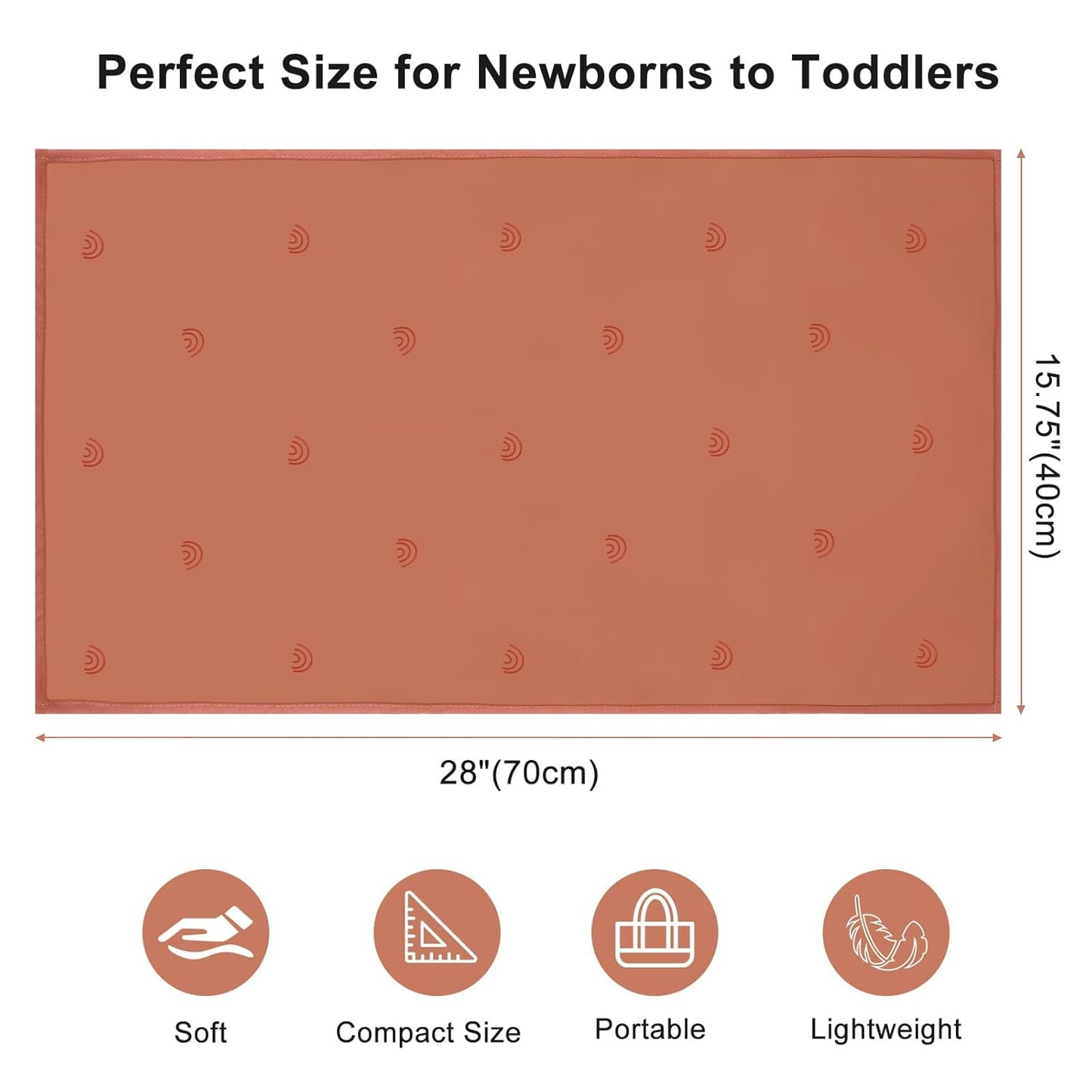 Vegan Leather Baby Changing Mat - Wipeable Portable Changing Pad 2 Pack, Foldable Travel Changing Mat for Baby, Newborns Toddlers Shower Gifts (Rainbow&Elephant,15.75"*28")