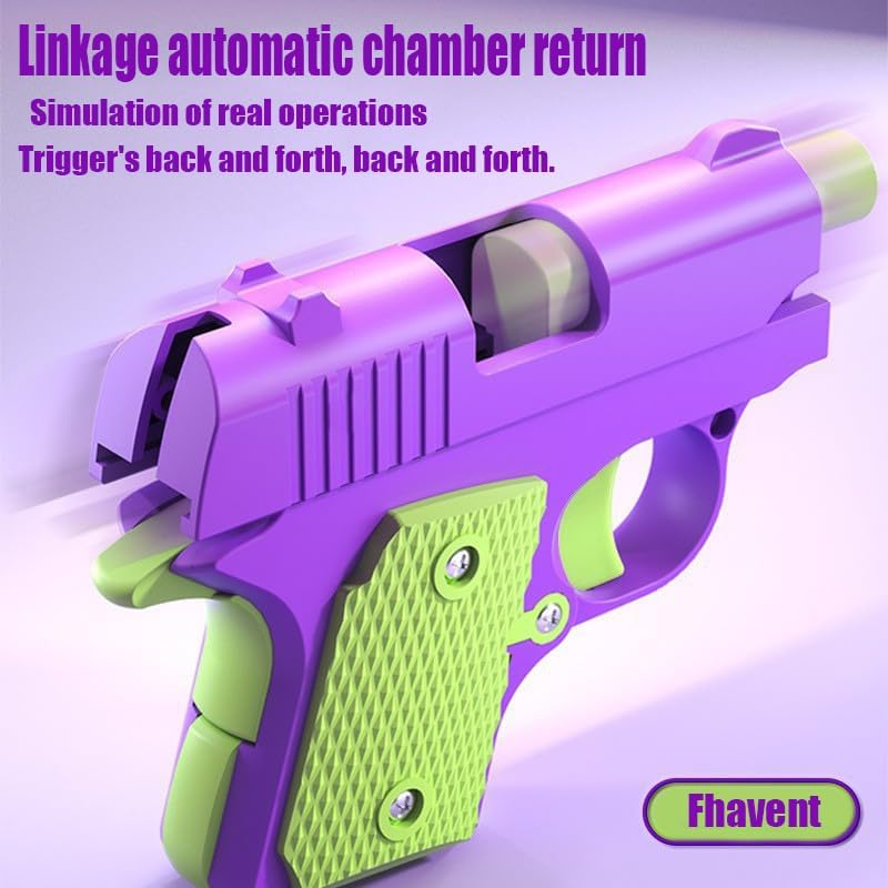 Easter Basket Stuffers,1911 3D Printed Small Pistol Toys, Stress Relief Pistol Toys for Adults, Suitable for Relieving ADHD, Anxiety,Easter Fillers Easter Gifts for Boys(Red&Yellow)