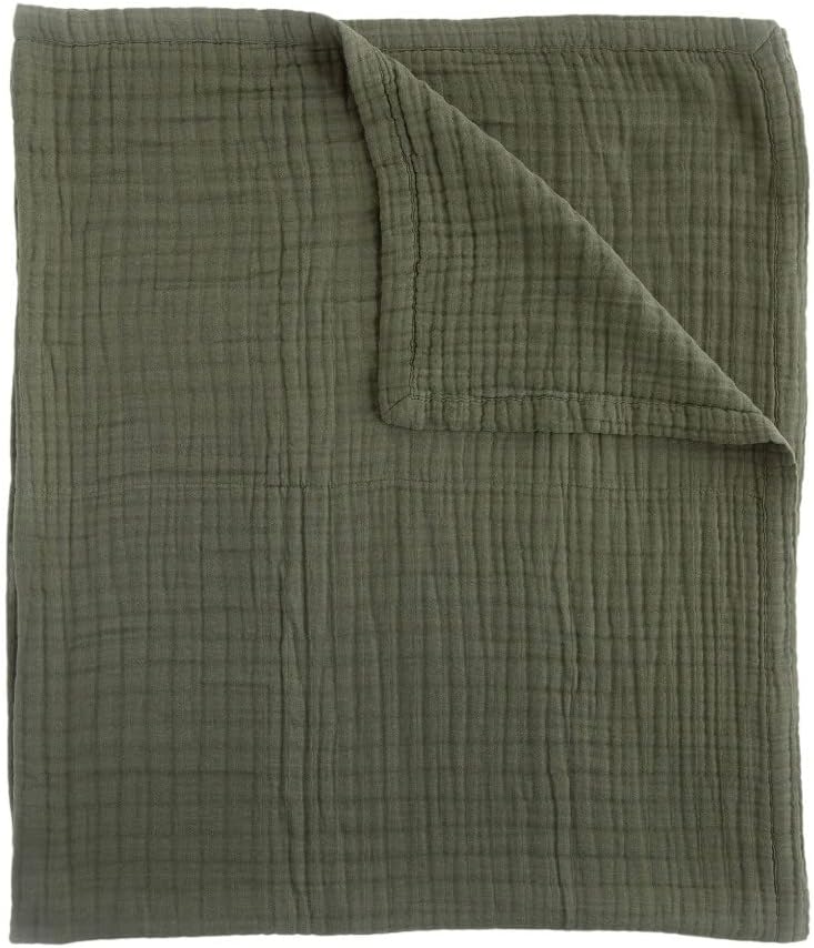 Little Unicorn Premium Quilted Throw | Super Soft, Multi-Layered Muslin XL Blanket| Great for Kids & Families (Fern)