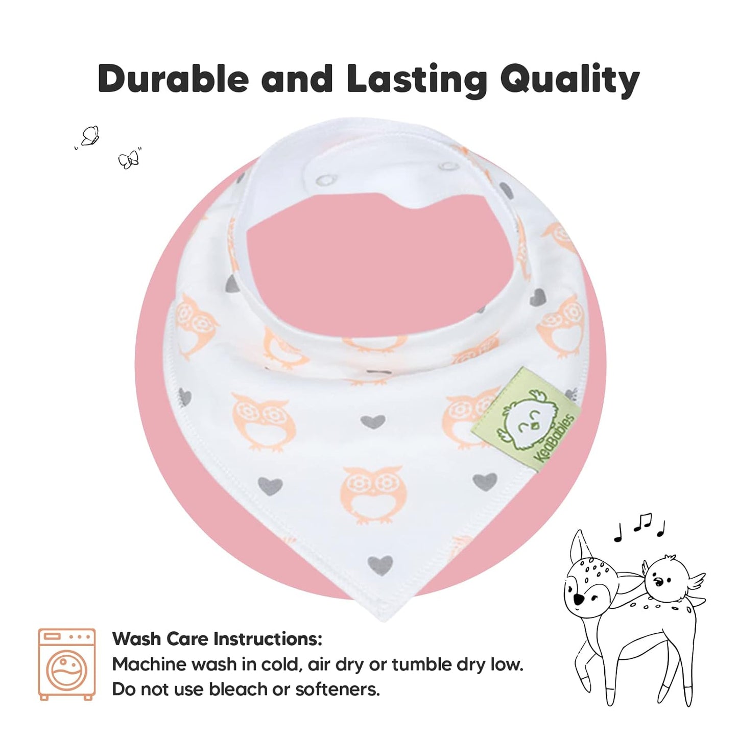 8-Pack Organic Baby Bandana Bibs for Girls - Super Absorbent Triangle Baby Bibs for Drooling and Teething Infant, 100% Cotton Extra Soft for Newborn, Infant 0-36 Months (Pink Dreams)