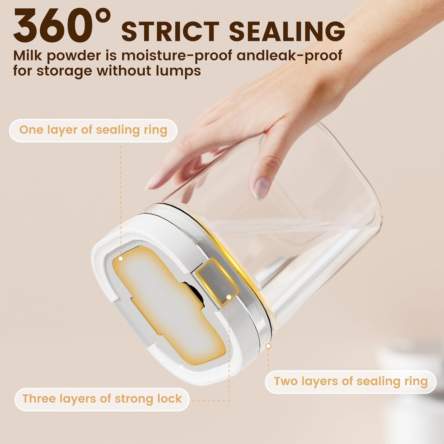 Formula Container to go-800ml Travel Dispenser BPA Free Airtight Container with Spoon and Layered Storage