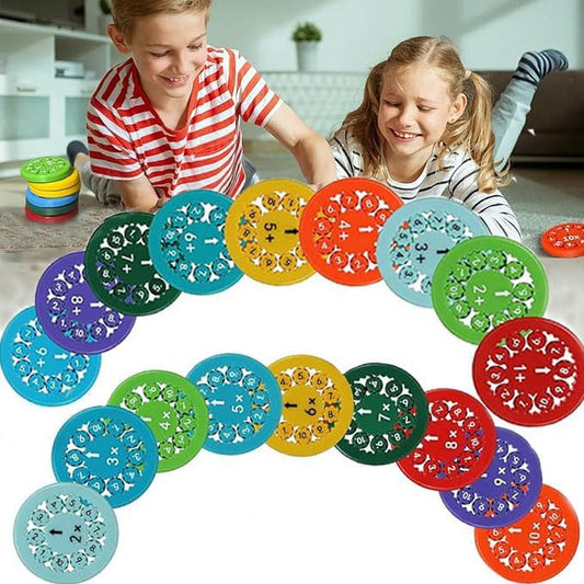 Math Fidget Spinners, Cool Math Fidget Spinners Toys, Funny Number Fidget Toy Learning Game, Multiplication Chat Game Fidget Toys for Adults Kids (Mix 18Pcs)