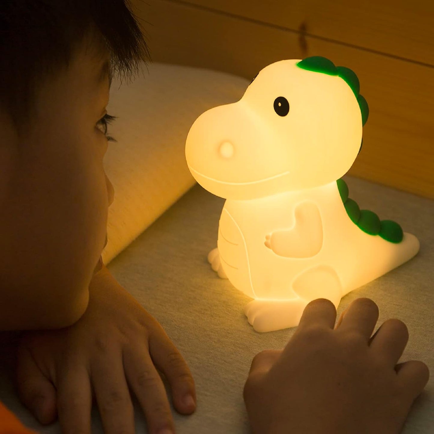 QANYI Dinosaur Night Light for Kids, Cute Color Changing Dinosaur Room Decor Lamp for Boys, Silicone Nursery Baby Night Light for Toddler's Room, Cute Dinosaur Gifts for Kids Boy