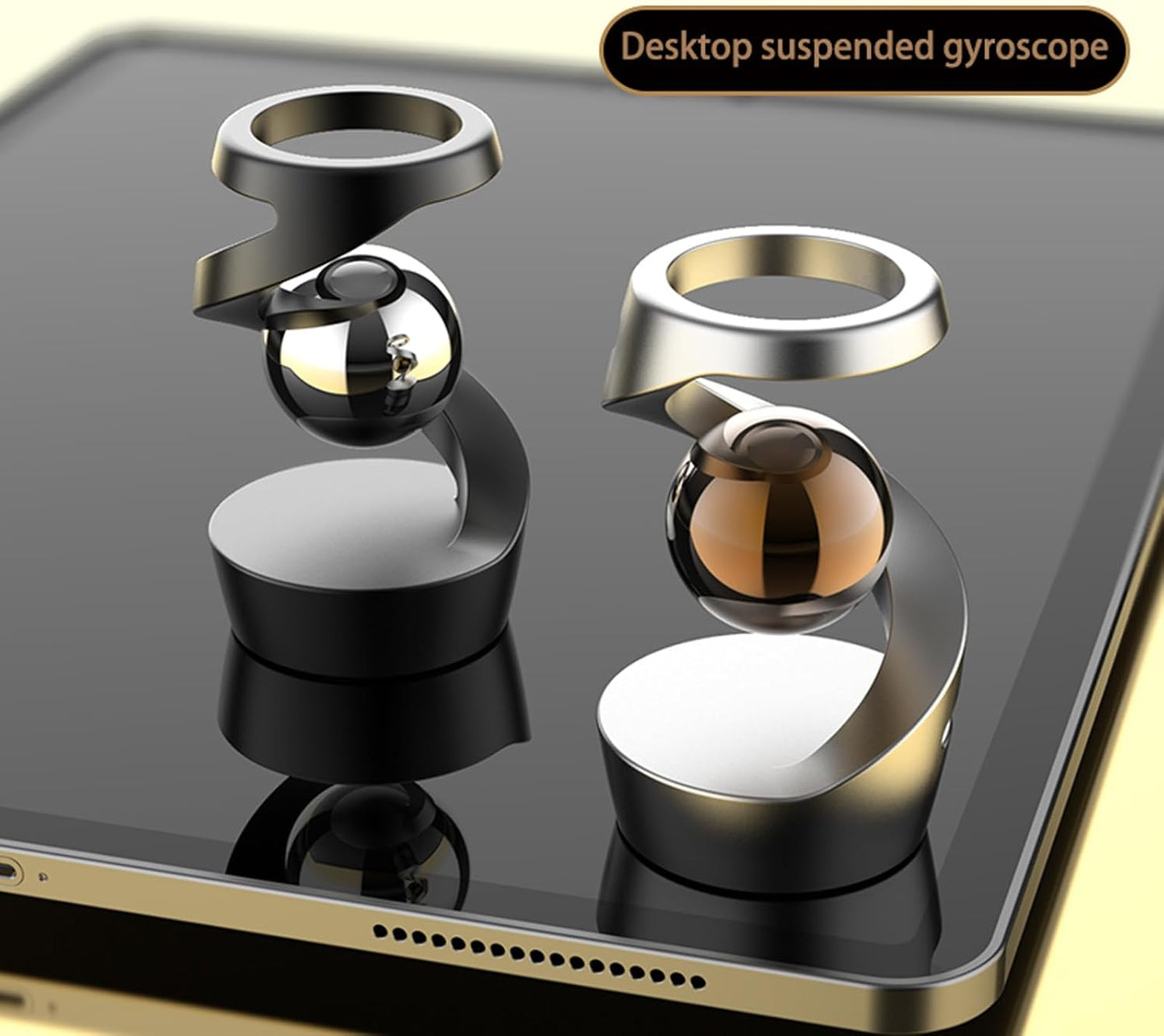 Fidget Spinners, Gravity Defying Kinetic Desk Toy, Metal Fidget Toy for Adult, Balance Desk Toys for Party Favors, Birthday (Gray-Silver Ball)