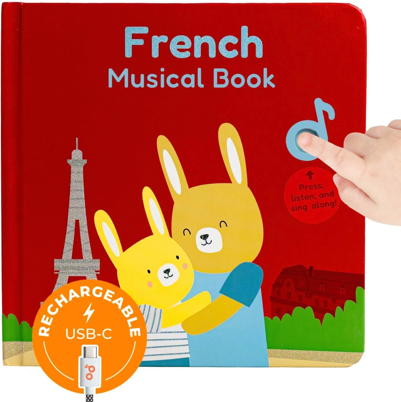 Cali's Books French Nursery Rhymes | New Rechargeable Sound Books | Sound Book for Toddlers 1-3 | Bilingual Books for 1 Year Old | | French Baby Book