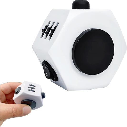 Stress Relief Fingertip Cube Fidget Toys,Fidgets UFO Cube/Relaxing Magic Cube Hand-Held Toys for Adults and Children, Killing Time Cool Fidget Block for ADD/ADHD/ Fidget Gadget UFO Cube Gifts (White)